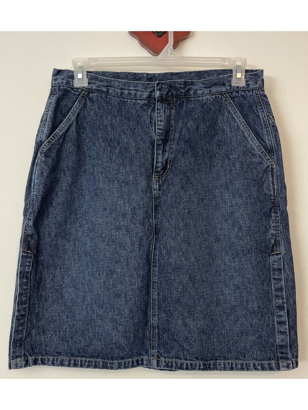 Vintage Paul Harris Denim Womens Size 14 Dark Blue Knee-Length Skirt! M687